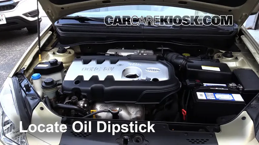 2006 Kia Rio 1.6L 4 Cyl. Oil Check Oil Level